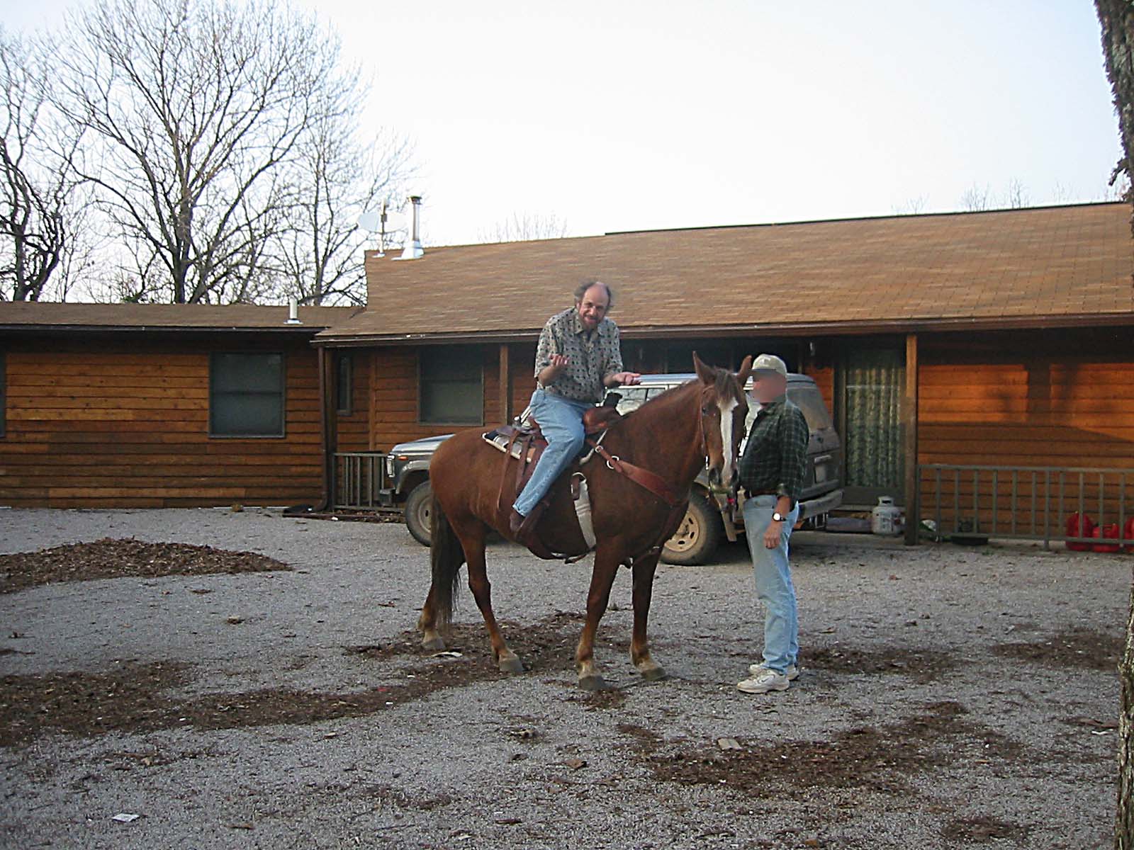 Mike on horse at Caro Drive