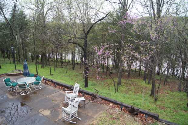 Patio and lake at Caro Drive