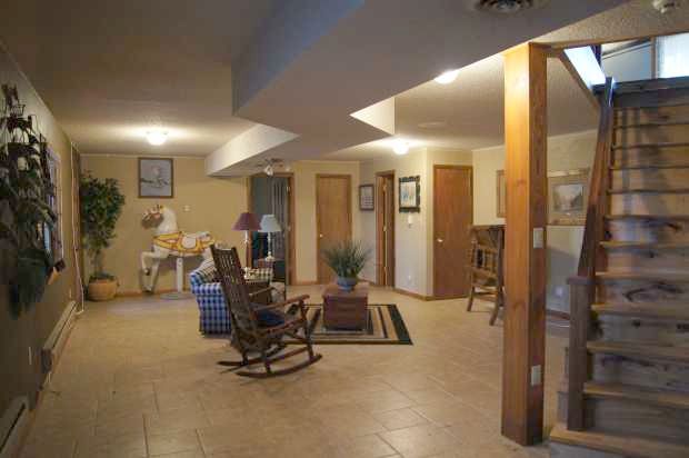 Family room downstairs at Caro Drive