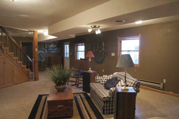 Family room downstairs at Caro Drive