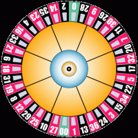 roulette board layout with wheel position